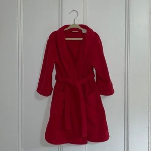 LL Bean Toddler 3T Red Fleece Robe